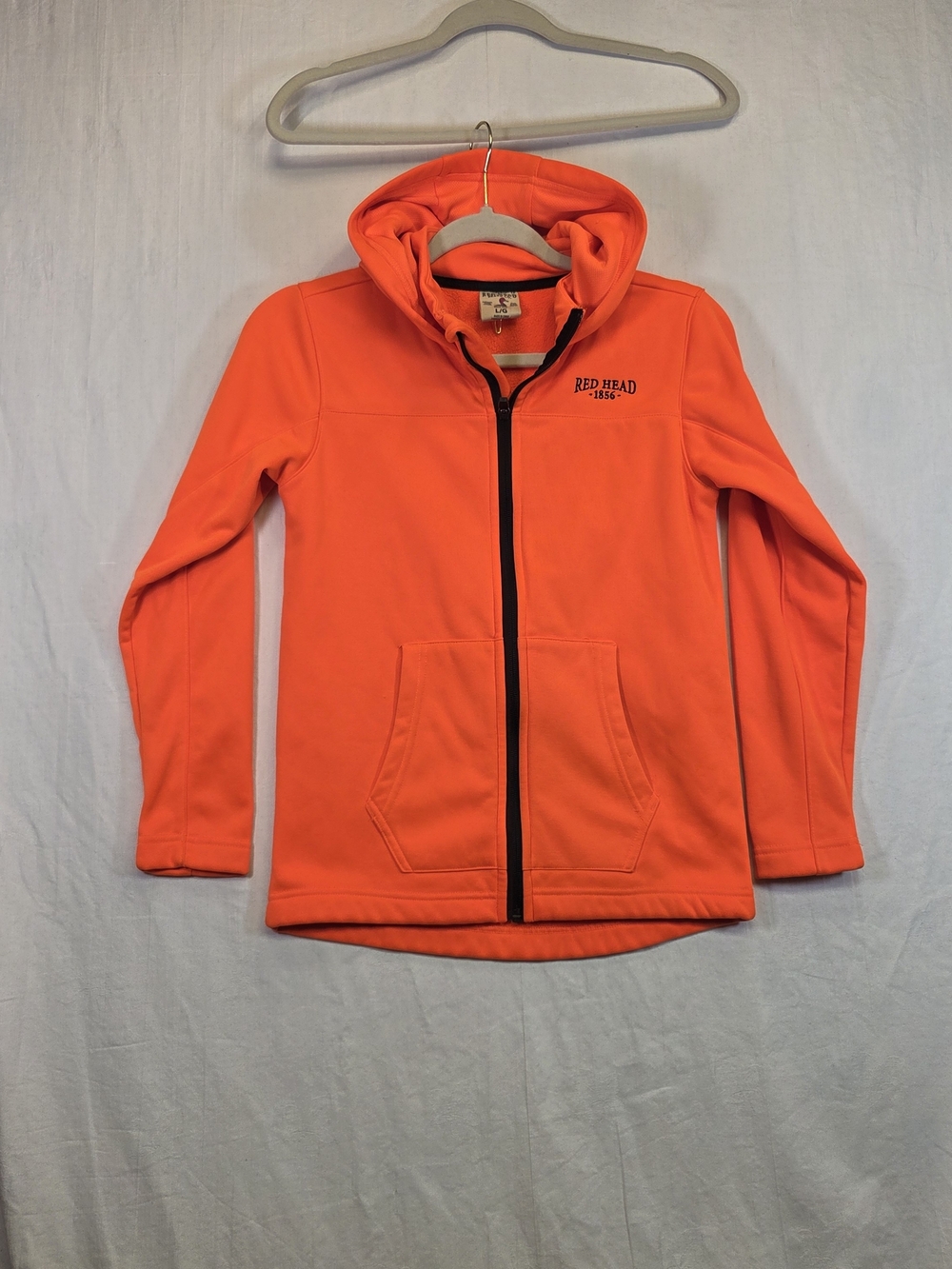 RedHead Youth Large Blaze Orange Full Zip Fleece Hunting Hoodie Jacket. #0373